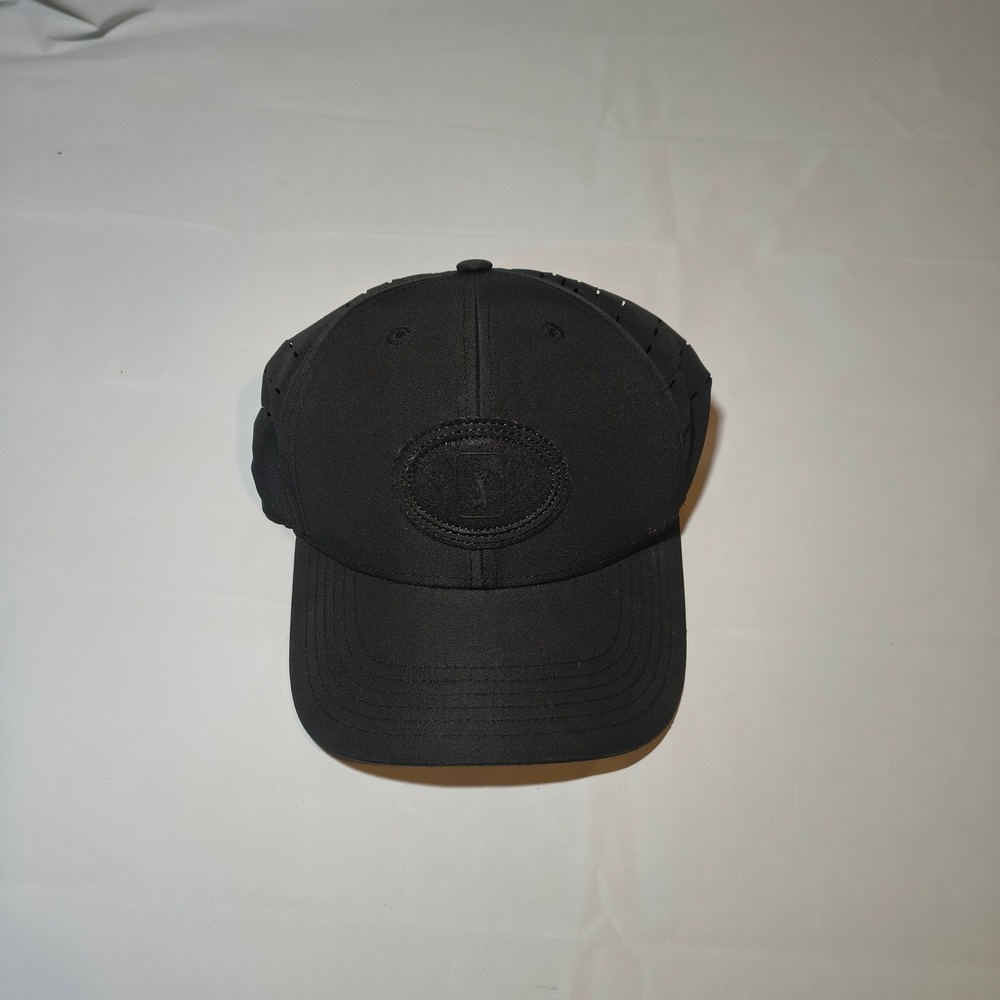 PGA Tour Pro Series Golf Hat Black‎ Perforated Performance Snapback Cap Mens